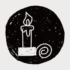 Christmas candle doodle drawing N5