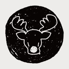 reindeer doodle drawing N5