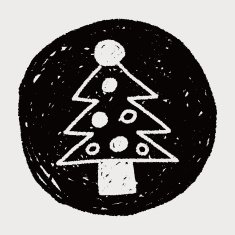 Christmas tree doodle drawing N21
