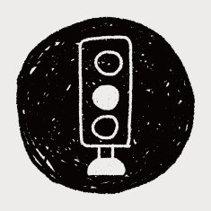 Traffic lights doodle drawing N5