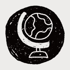 globe doodle drawing N16