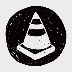 Triangular cone doodle drawing N4