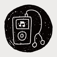 music player doodle drawing N13