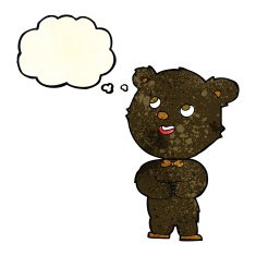 cartoon cute teddy bear with thought bubble N4