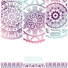 Set of banners with ethnic decorative ornament