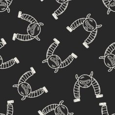 Doodle Robot seamless pattern background N7