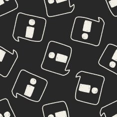 information doodle drawing seamless pattern background