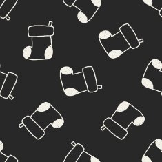 Christmas socks doodle drawing seamless pattern background N2