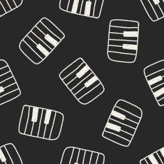 piano doodle drawing seamless pattern background
