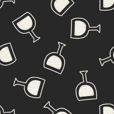 wine doodle drawing seamless pattern background