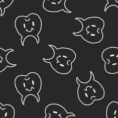 tooth doodle drawing seamless pattern background