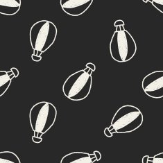 hot air balloon doodle drawing seamless pattern background