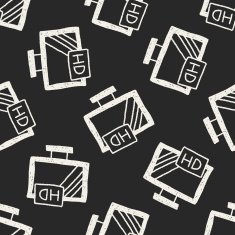 television doodle drawing seamless pattern background