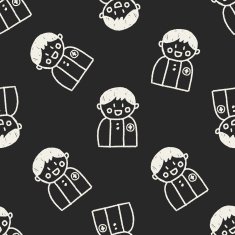 doctor doodle drawing seamless pattern background N3