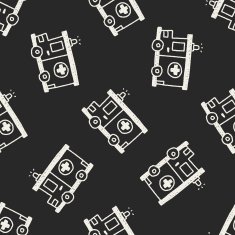 ambulance doodle drawing seamless pattern background
