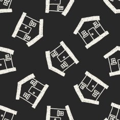 house doodle drawing seamless pattern background