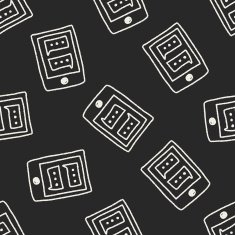 cell phone doodle drawing seamless pattern background