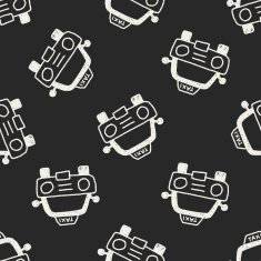 taxi doodle drawing seamless pattern background