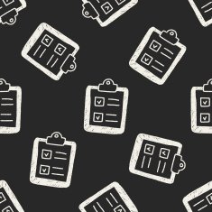 paper checking list doodle drawing seamless pattern background