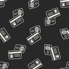 Identity card doodle drawing seamless pattern background