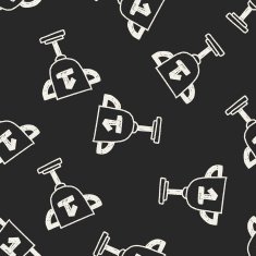 Trophy doodle drawing seamless pattern background