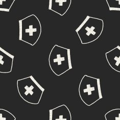 nurse hat doodle drawing seamless pattern background N3