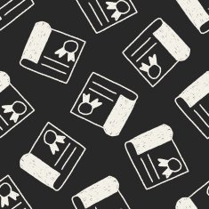 Certificate doodle drawing seamless pattern background