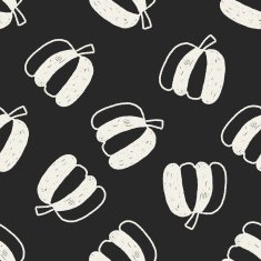 pumpkin doodle drawing seamless pattern background
