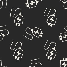 plug doodle drawing seamless pattern background