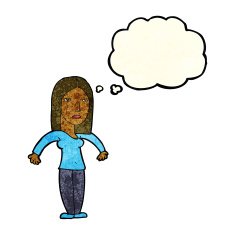 Cartoon Annoyed Woman With Thought Bubble N43