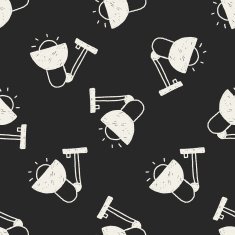 lamp doodle drawing seamless pattern background N2