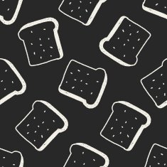toast doodle drawing seamless pattern background N5