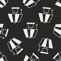 lamp doodle drawing seamless pattern background N3