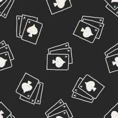 playcard doodle drawing seamless pattern background