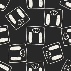 Weighting machine doodle drawing seamless pattern background