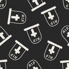 grave doodle drawing seamless pattern background