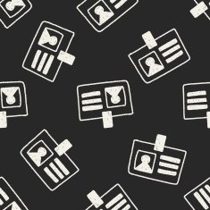 Identity card doodle drawing seamless pattern background N2