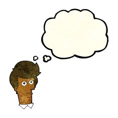 cartoon staring face with thought bubble N3