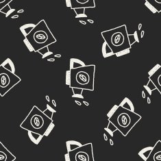 Plant Waterer doodle drawing seamless pattern background