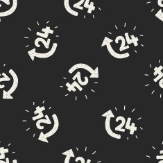 24 hours customer service doodle drawing seamless pattern background N7