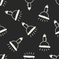 horn doodle drawing seamless pattern background