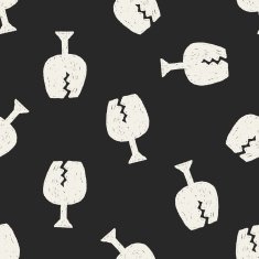 FRAGILE doodle drawing seamless pattern background