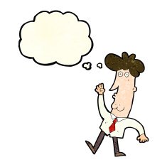 cartoon office man with thought bubble N3