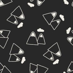 mountain doodle drawing seamless pattern background