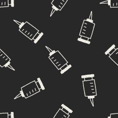 Syringes doodle drawing seamless pattern background N3