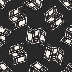 newspaper doodle drawing seamless pattern background N2