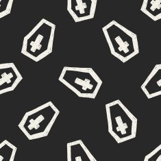 grave doodle drawing seamless pattern background N2
