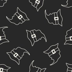 witch's hat doodle drawing seamless pattern background