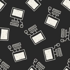 computer doodle drawing seamless pattern background N2