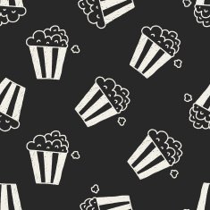 popcorn doodle drawing seamless pattern background